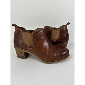 Dansko Brown Leather Chelsea Ankle Booties